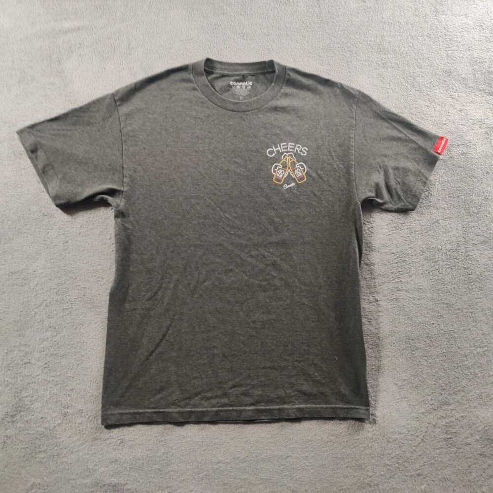 Connetic Shirt Adult Mens Large Dark Gray Short Sleeve Beer Cheers